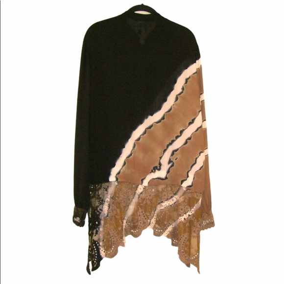 - XCVI tie dye Lace Trim Lagenlook Tunic S - Picture 4 of 8